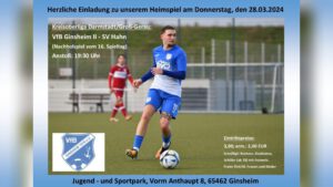 Mehr über den Artikel erfahren Meisterschaftsspiel am 28.03.2024: 16. Spieltag (Nachholspiel) der Kreisoberliga Groß-Gerau 
