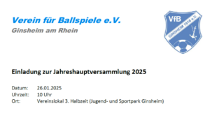 Mehr über den Artikel erfahren Jahreshauptversammlung am 26. Januar 2025 – Einladung und Antrag auf Satzungsänderung